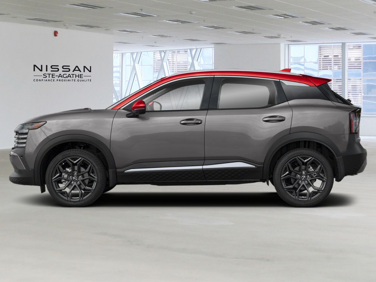 Nissan Kicks 2026 Gris poudre m&eacute;tallis&eacute;/Couche teint&eacute;e Braise &eacute;carlate Ste-Agathe des Monts - photo #1