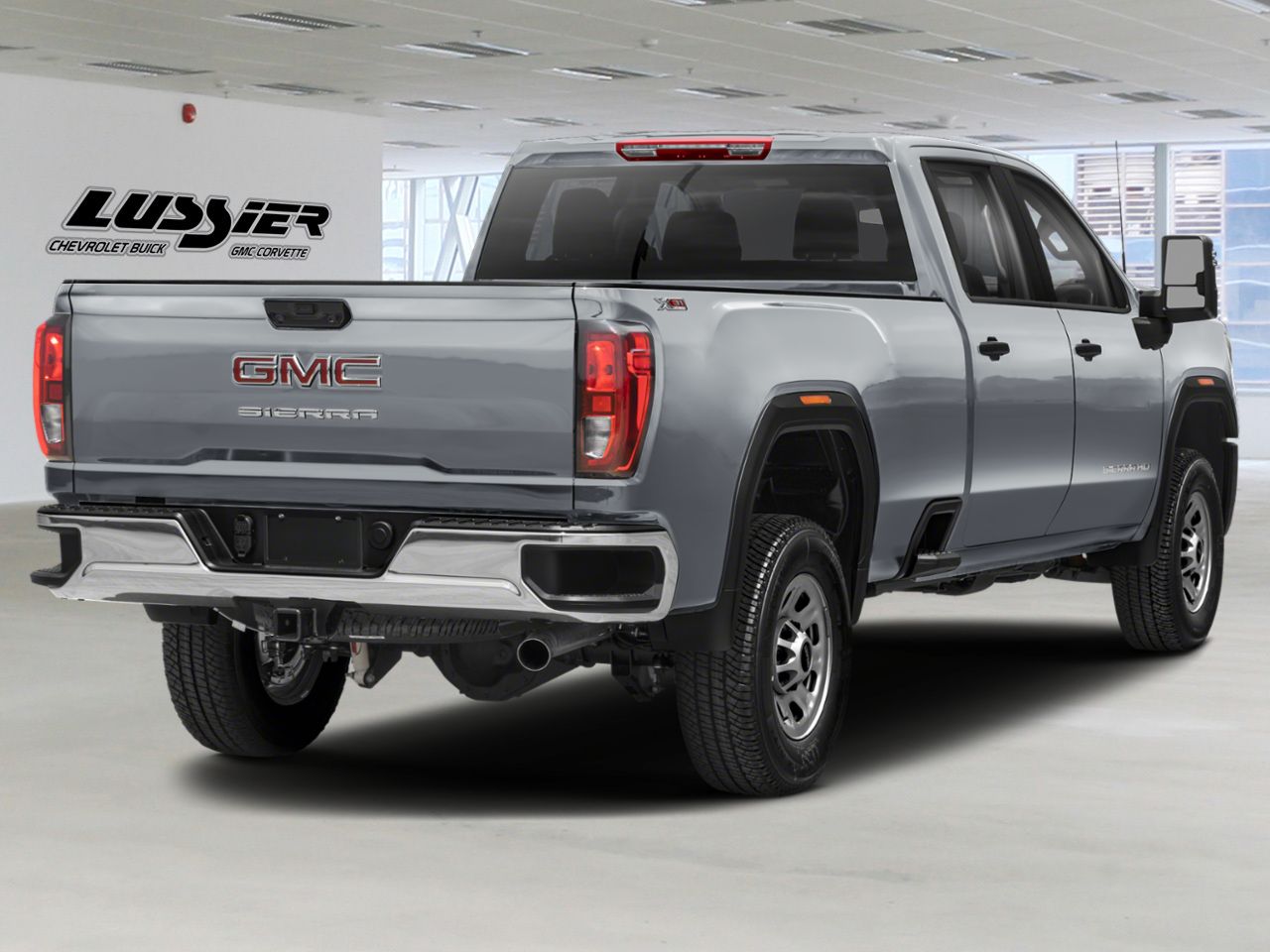 Gray 2026 GMC Sierra 3500HD Denali Crew Cab 4WD Pickup Truck Four-Wheel Drive Automatic