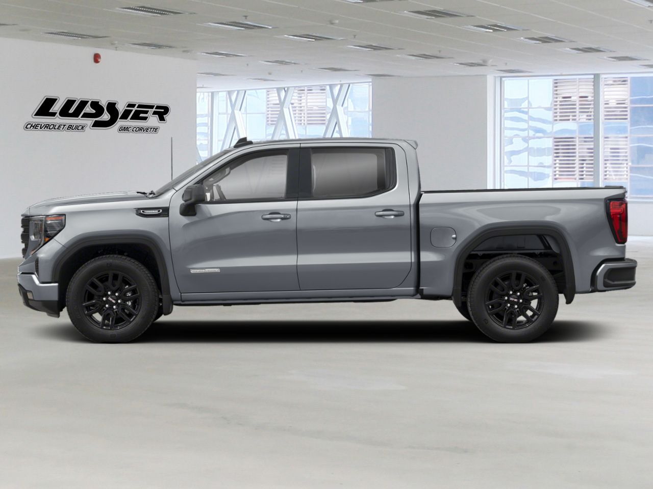 Gray 2026 GMC Sierra 1500 Elevation Crew Cab 4WD Pickup Truck Four-Wheel Drive Automatic