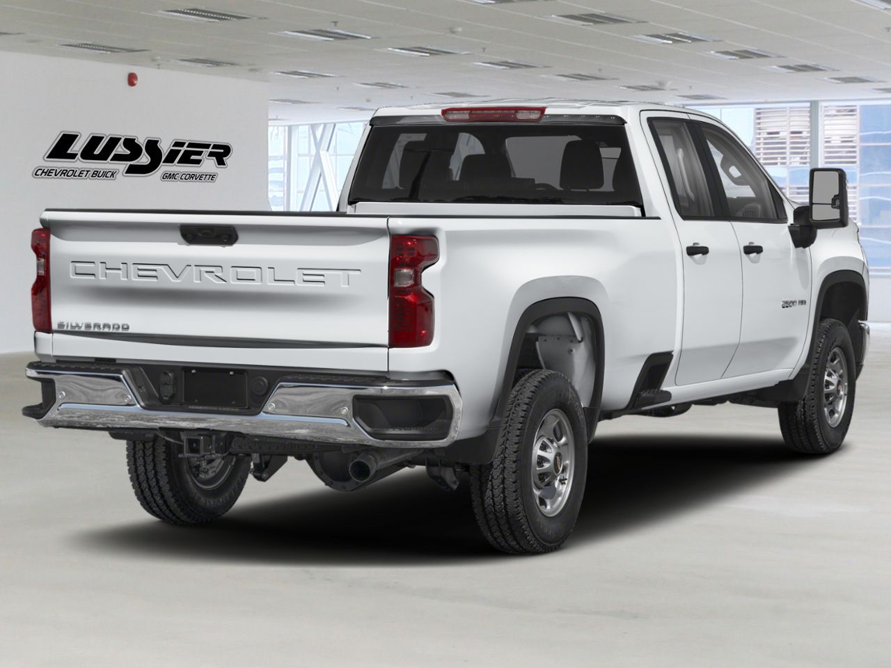 White 2025 Chevrolet Silverado 2500HD Work Truck Double Cab 4WD Pickup Truck Four-Wheel Drive Automatic