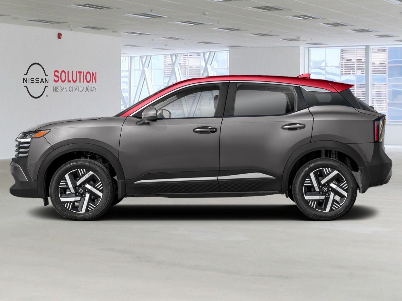 NISSAN Kicks KICKS SV 2026 Gris poudre m&eacute;tallis&eacute;/Couche teint&eacute;e Braise &eacute;carlate Ch&acirc;teauguay - photo #2