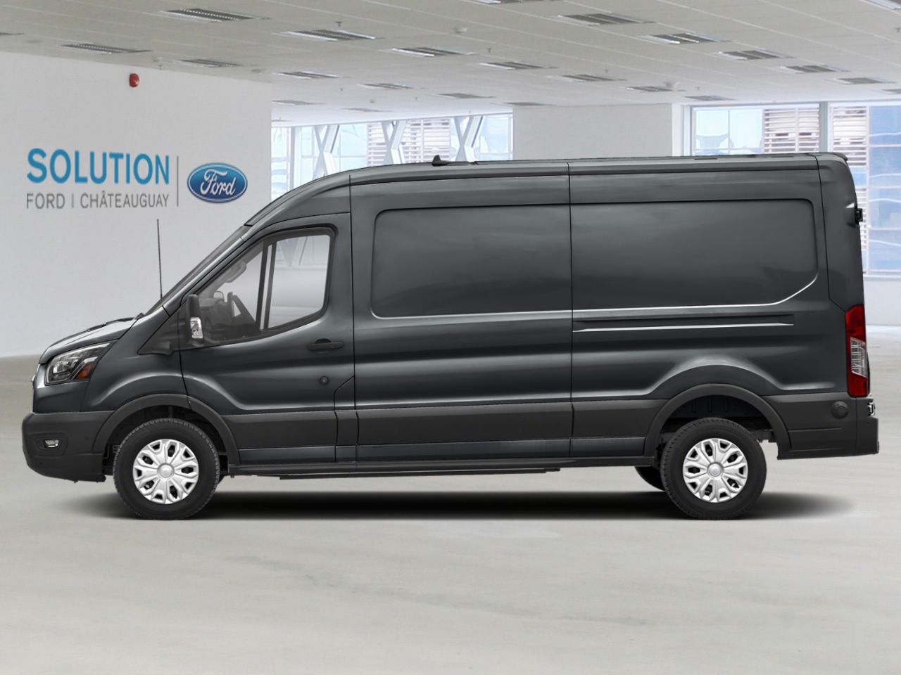 Ford E-Transit fourgonnette utilitaire T-350 PA TOIT MOYEN 148 PO PNBV DE 9 500 LB 2025 Gris carbonis&eacute; m&eacute;tallis&eacute; Ch&acirc;teauguay - photo #2
