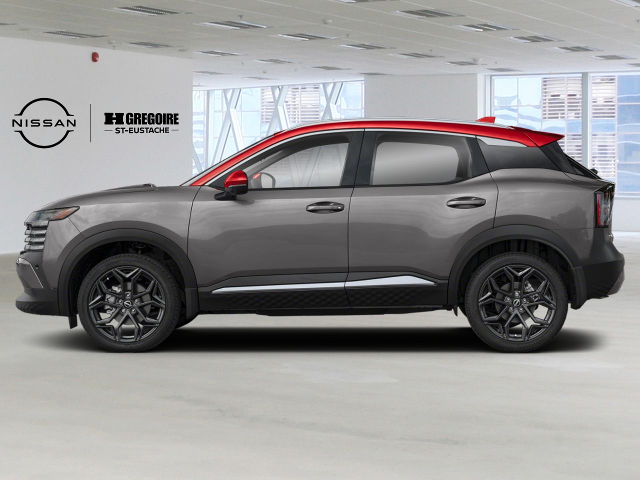 Nissan Kicks 2026 Gris poudre m&eacute;tallis&eacute;/Couche teint&eacute;e Braise &eacute;carlate Saint-Eustache - photo #1