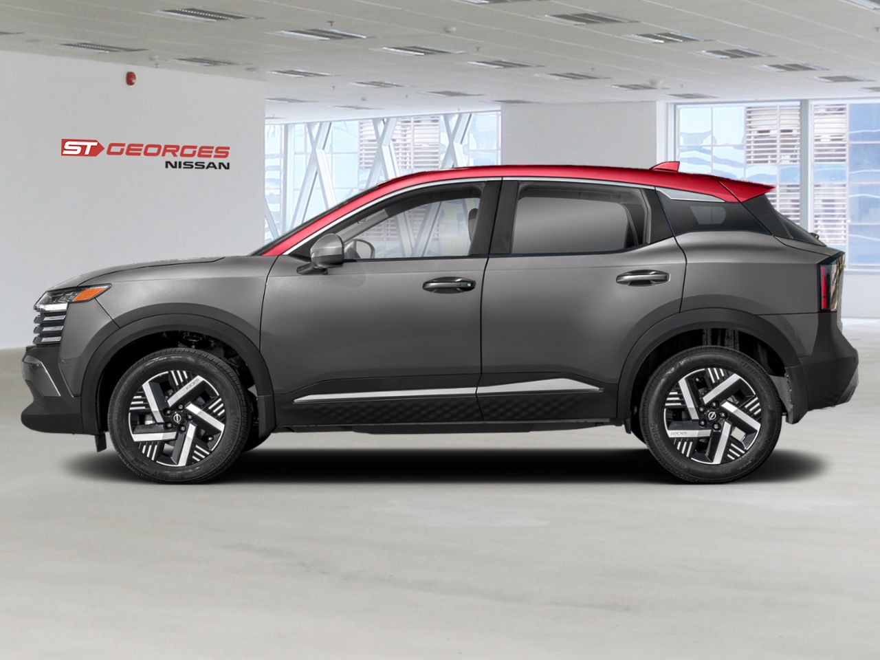 NISSAN Kicks 2026 Gris poudre m&eacute;tallis&eacute;/Couche teint&eacute;e Braise &eacute;carlate Saint-Georges - photo #2