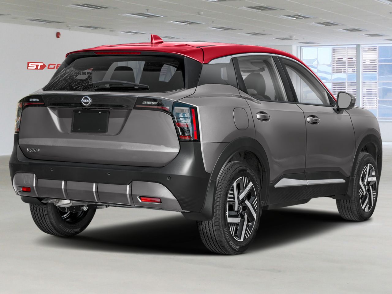 NISSAN Kicks 2026 Gris poudre m&eacute;tallis&eacute;/Couche teint&eacute;e Braise &eacute;carlate Saint-Georges - photo #1