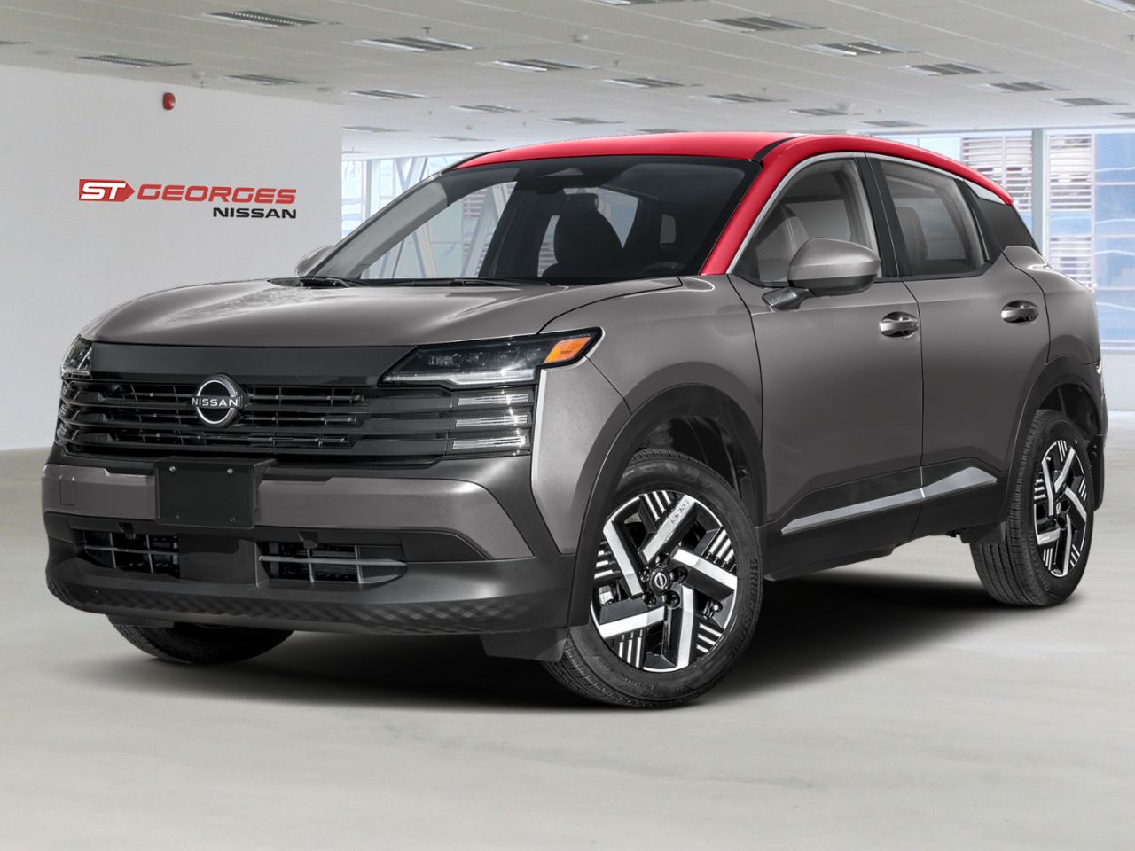 NISSAN Kicks 2026 Gris poudre m&eacute;tallis&eacute;/Couche teint&eacute;e Braise &eacute;carlate Saint-Georges - photo #0