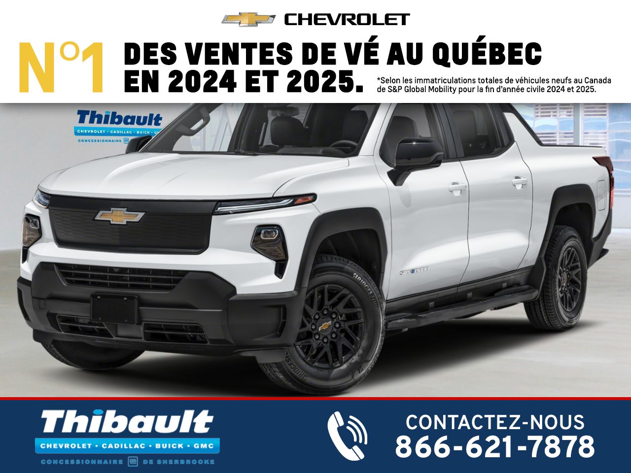 CHEVROLET SILVERADO EV WT &agrave; autonomie prolong&eacute;e &agrave; cabine multiplace e4RM 2026 Blanc Sherbrooke - photo #0