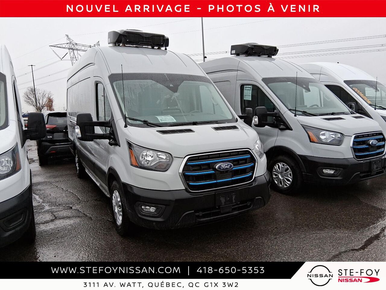 2022 Ford E-Transit Toit sur&eacute;lev&eacute; White Ste-Foy - photo #0