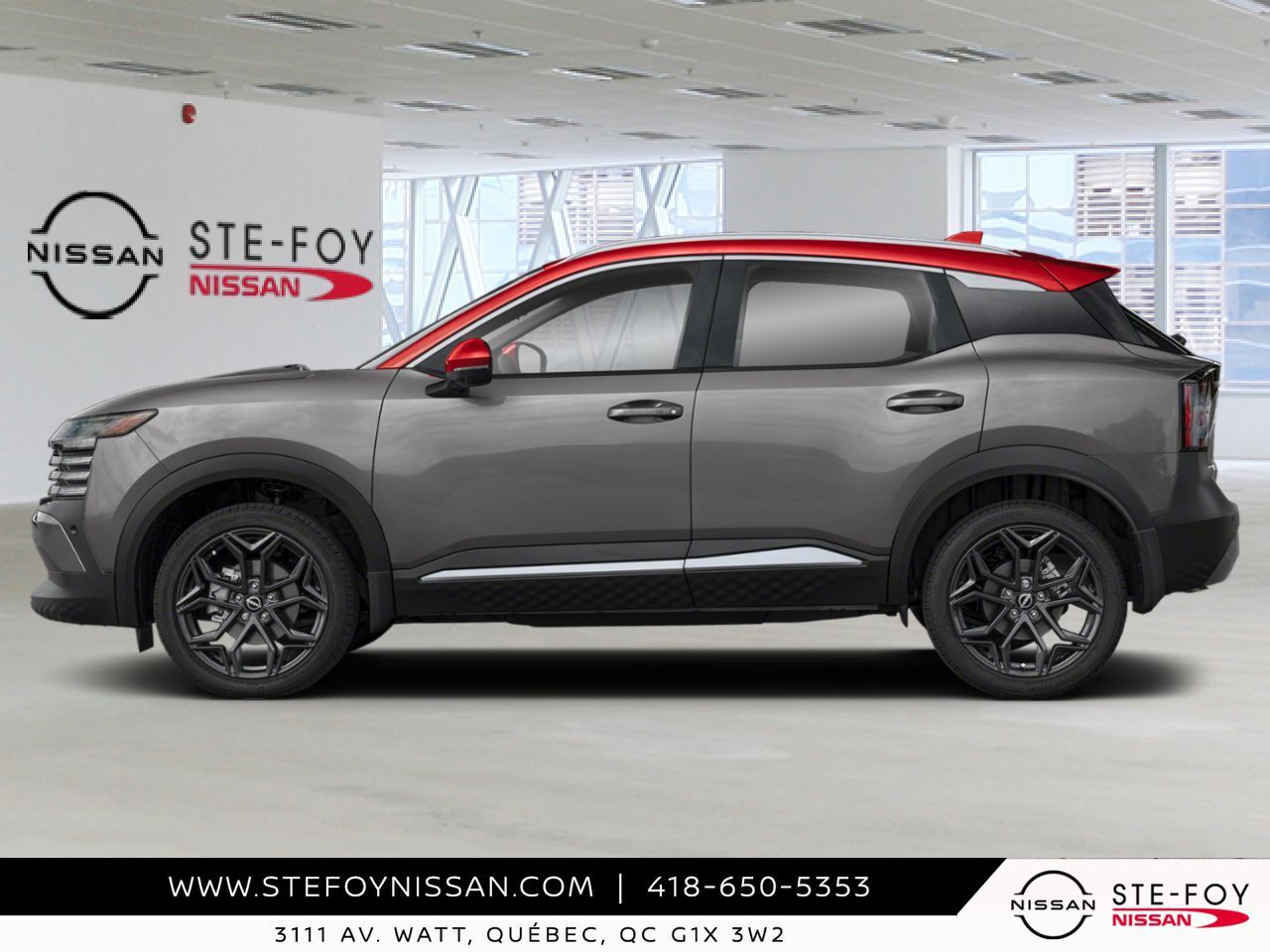 NISSAN Kicks 2026 Gris poudre m&eacute;tallis&eacute;/Couche teint&eacute;e Braise &eacute;carlate Ste-Foy - photo #1