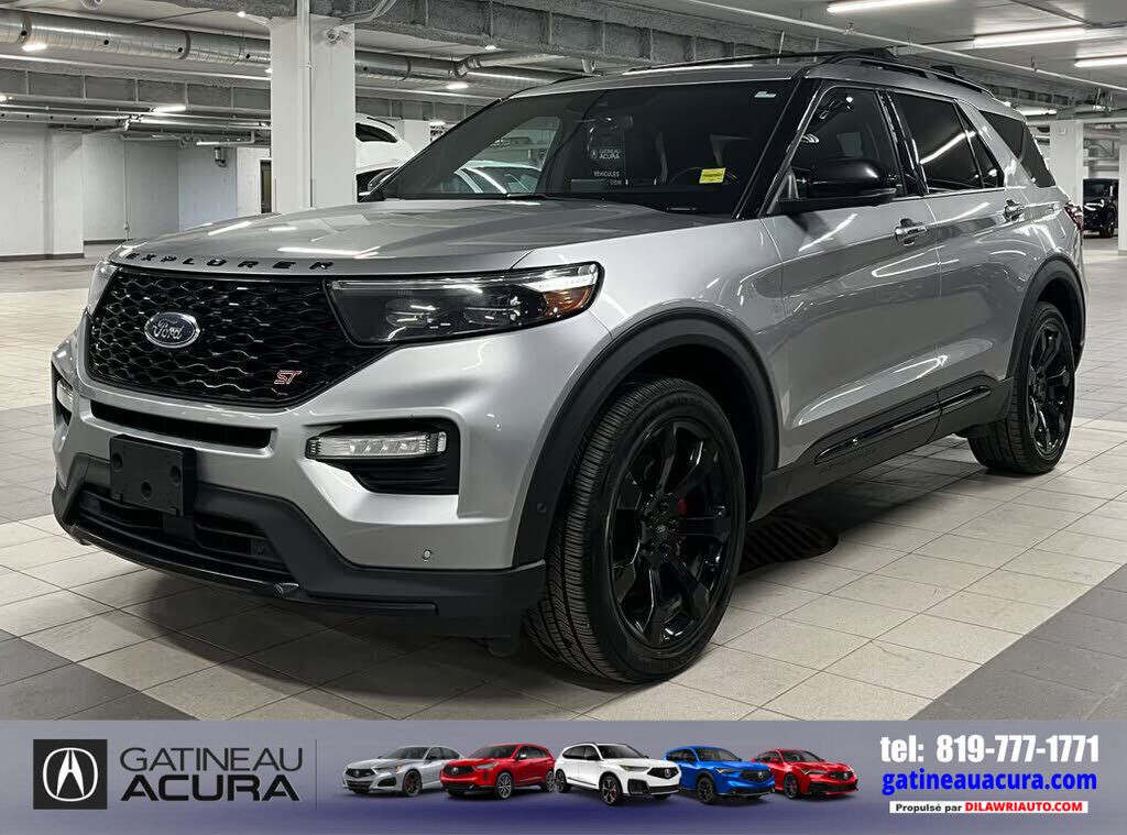 FORD Explorer ST 4WD *** CLEAN CARFAX +TOIT + NAVIGATION + 6 PLACES *** 2021 Gris Gatineau - photo #0