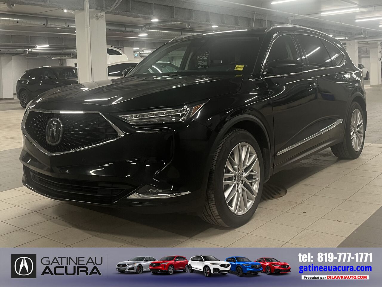 Acura MDX Platinum Elite SH-AWD *** UN PROPRIO + NAV + TOIT + CLEAN CARFAX *** 2023 Noir Gatineau - photo #0