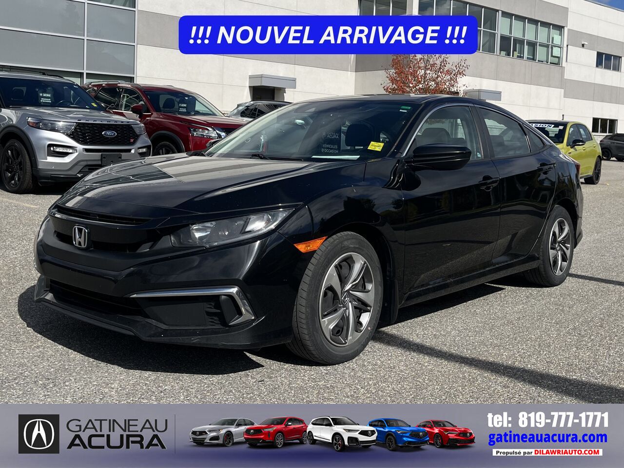 Honda Civic LX sedan *** UN PROPRIO + BAS KILOMÉTRAGE + CLEAN CARFAX *** 2020 Noir Gatineau - photo #0