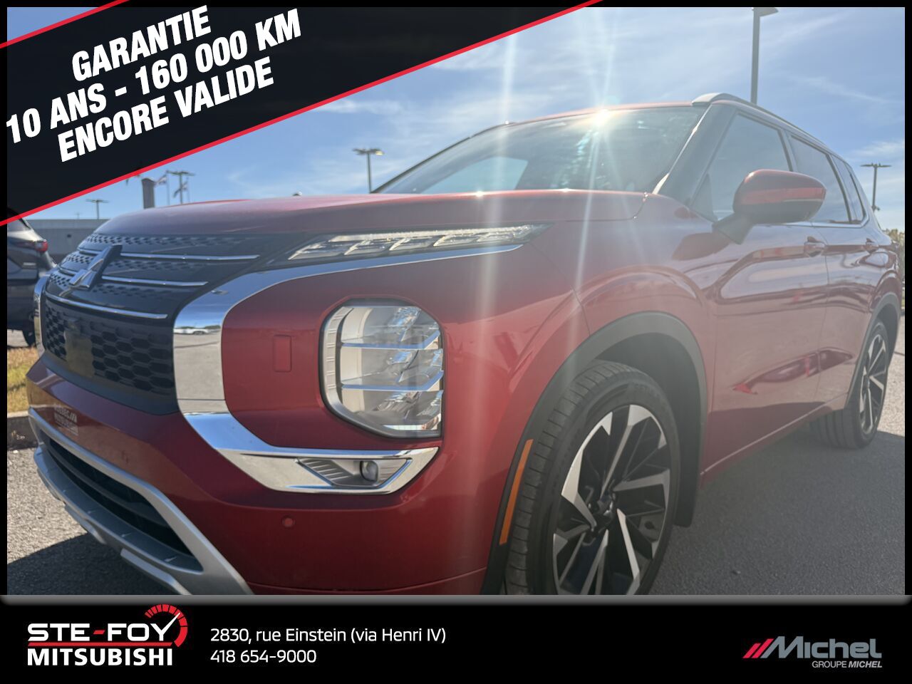 Mitsubishi Outlander GT AWD, TOIT PANO, VOLANT CHAUFFANT, GARANTIE 2022 Rouge Ville de Québec - photo #0
