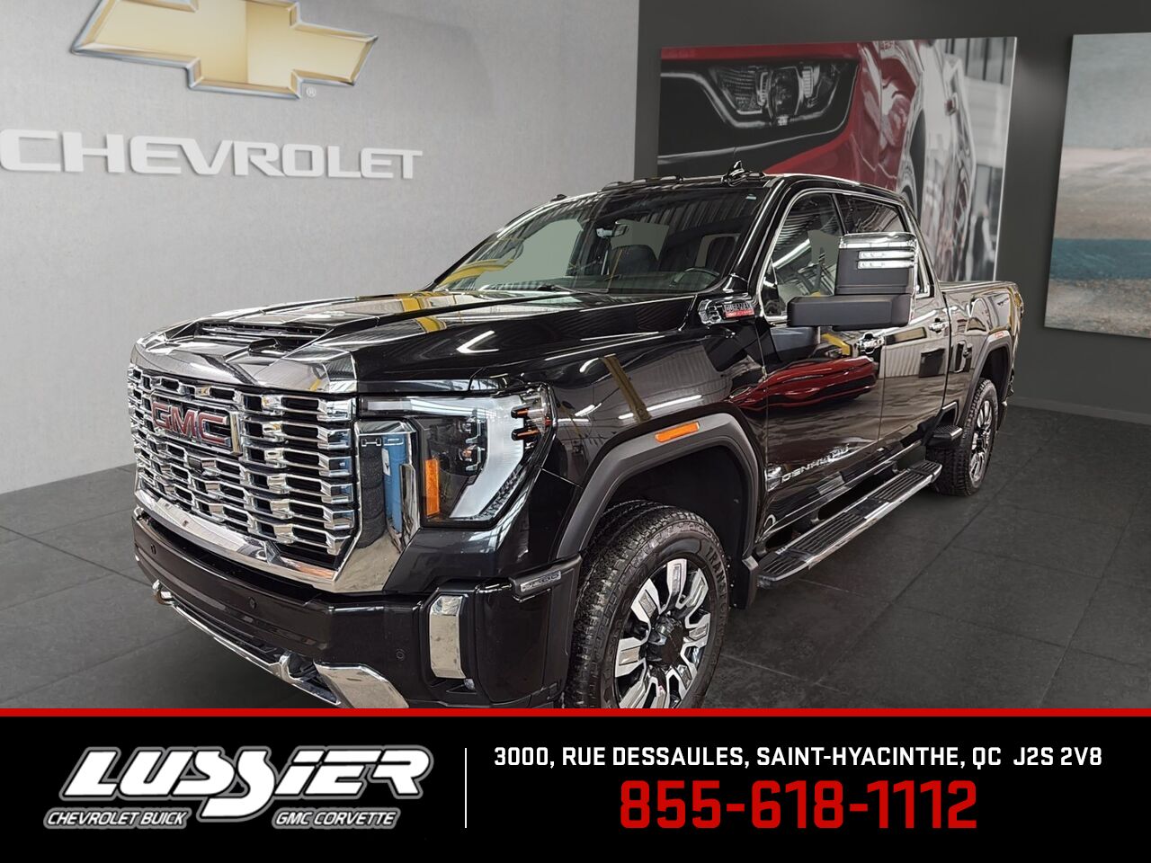 Black 2024 GMC Sierra 2500HD Denali Crew Cab 4WD Pickup Truck Four-Wheel Drive Automatic