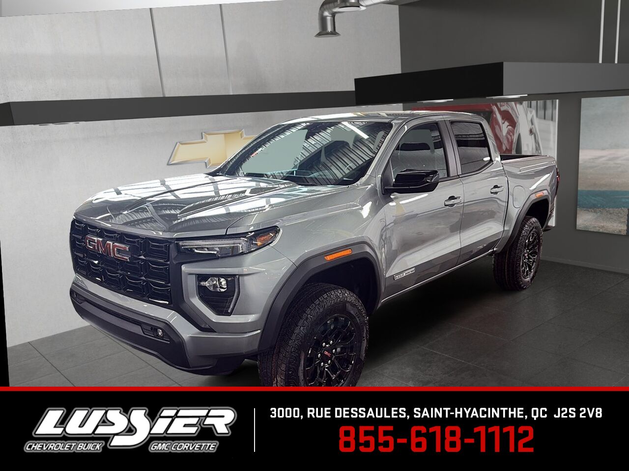 Gray 2026 GMC Canyon Elevation Crew Cab 4WD Pickup Truck Four-Wheel Drive Automatic
