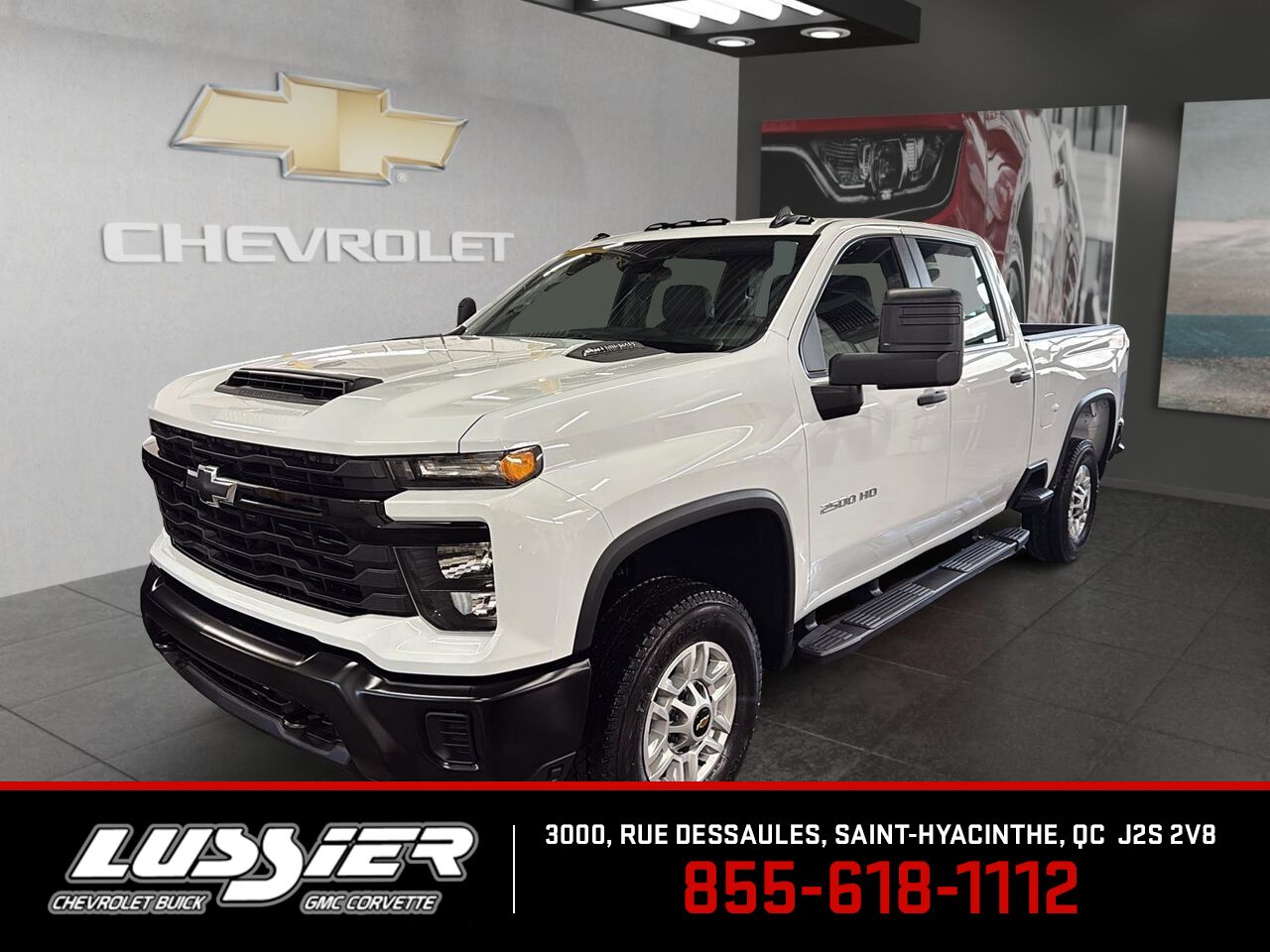 White 2026 Chevrolet Silverado 2500HD Work Truck Crew Cab 4WD Pickup Truck Four-Wheel Drive Automatic