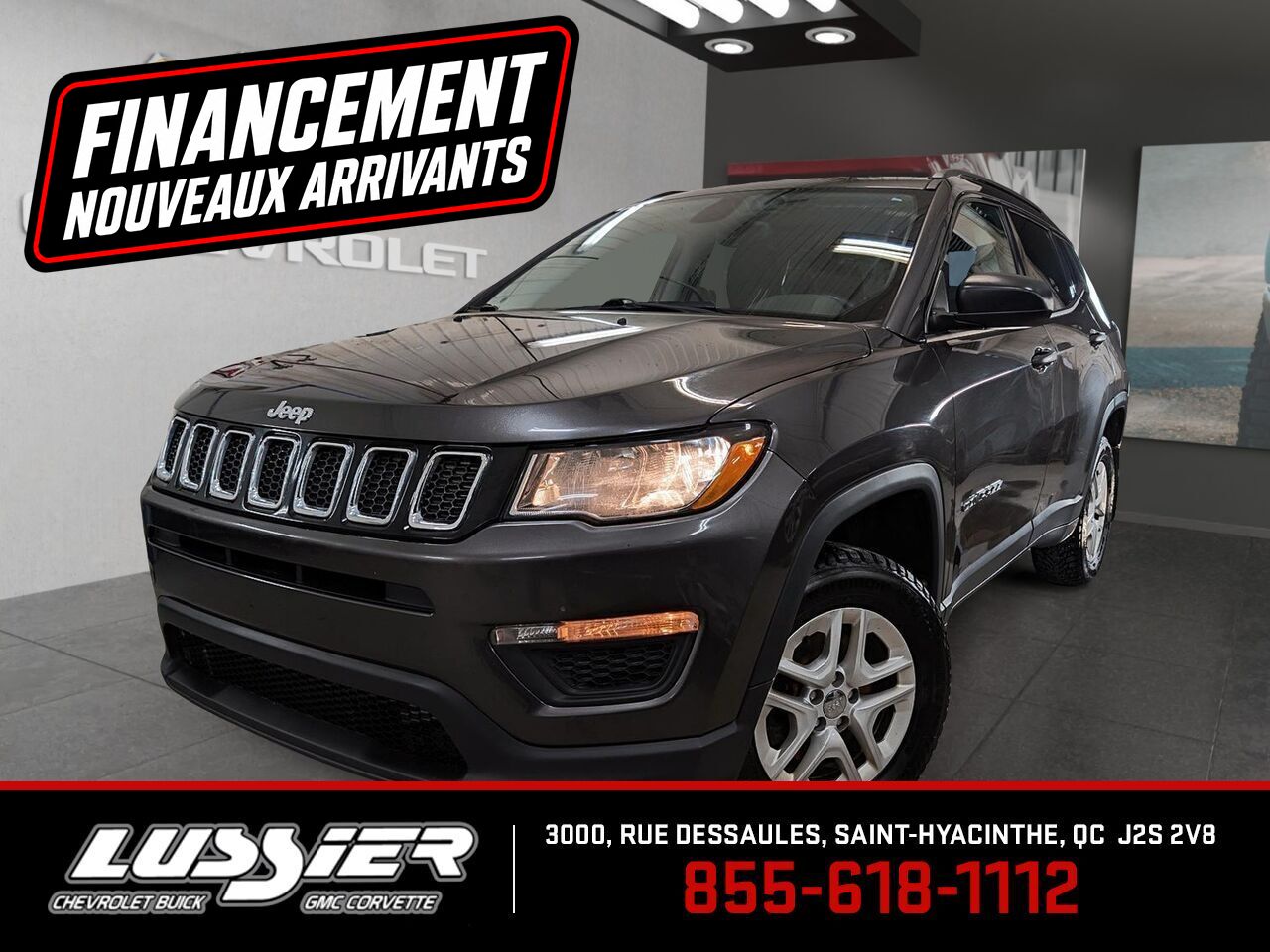 Gray 2018 Jeep Compass Sport 4WD SUV / Crossover Four-Wheel Drive Automatic
