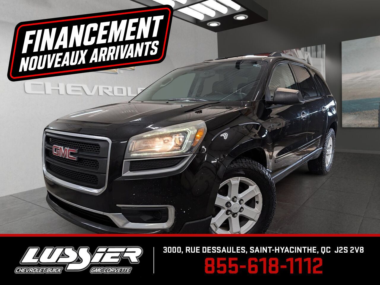 Black 2016 GMC Acadia SLE-2 FWD SUV / Crossover Front-Wheel Drive Automatic