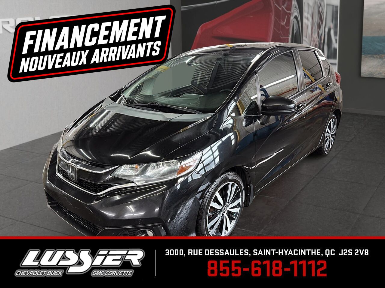 Black 2018 Honda Fit Sport with Honda Sensing Hatchback Front-Wheel Drive Continuously Variable Transmission