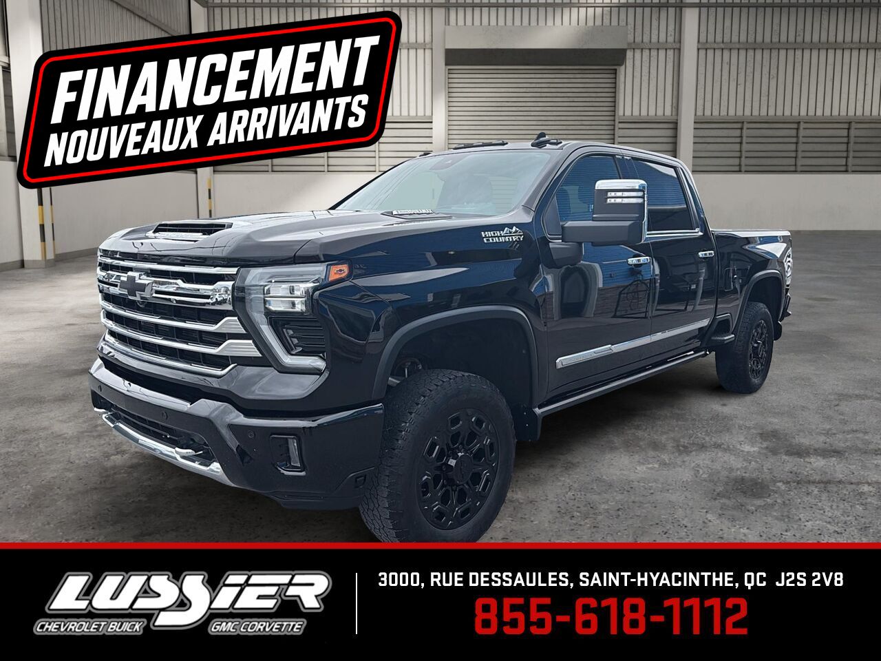Black 2024 Chevrolet Silverado 2500HD High Country Crew Cab 4WD Pickup Truck Four-Wheel Drive Automatic