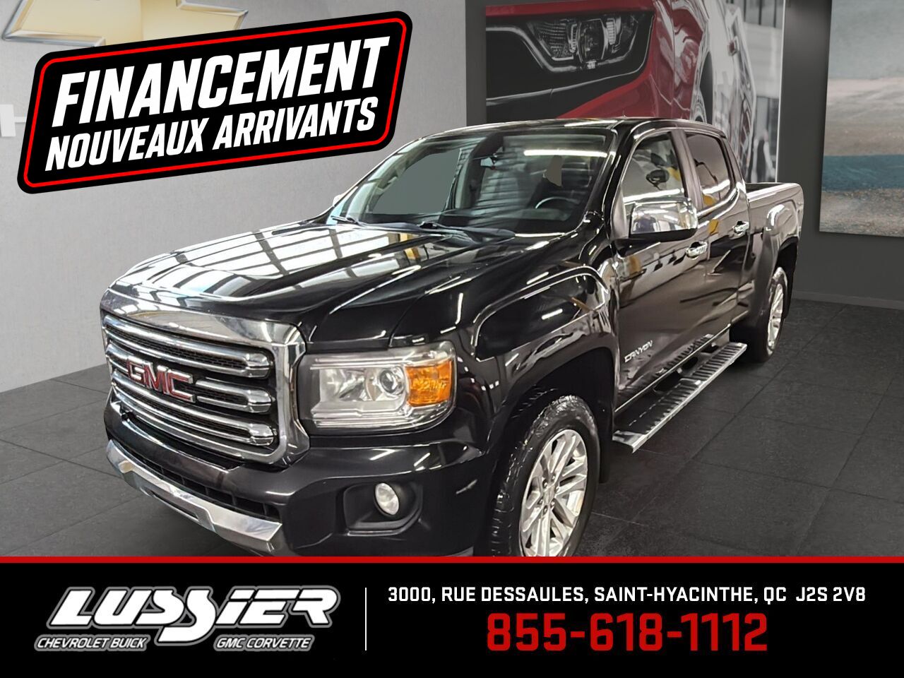 Black 2019 GMC Canyon SLT Crew Cab 4WD Pickup Truck Four-Wheel Drive Automatic
