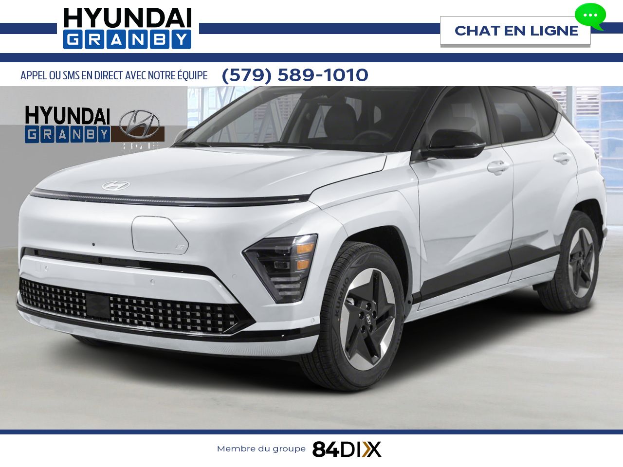 HYUNDAI Kona &eacute;lectrique 2026 Blanc Atlas avec toit Noir abyssal Granby - photo #0