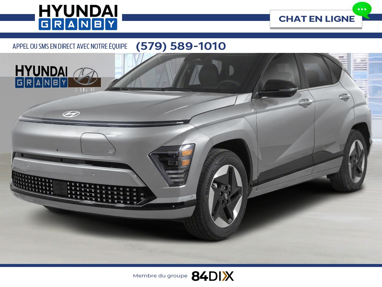 HYUNDAI Kona &eacute;lectrique 2026 Gris cybern&eacute;tique avec toit Noir abyssal Granby - photo #0