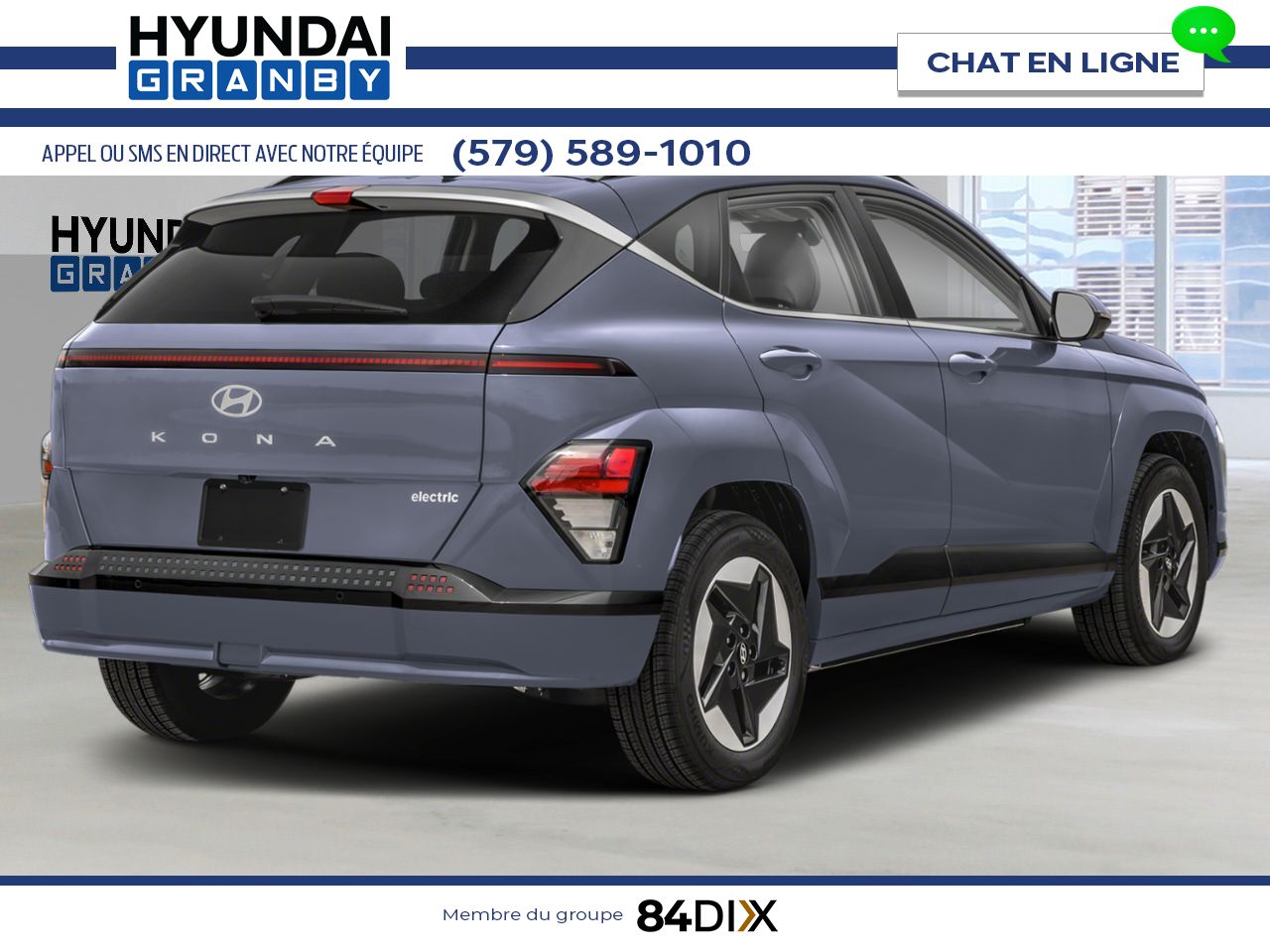 HYUNDAI Kona &eacute;lectrique 2026 Bleu Meta Granby - photo #2