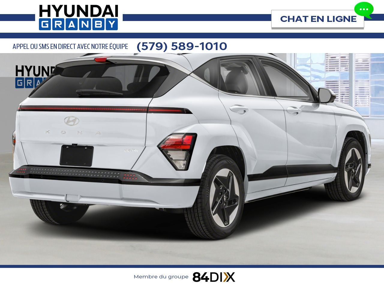 HYUNDAI Kona &eacute;lectrique 2026 Blanc Atlas Granby - photo #2