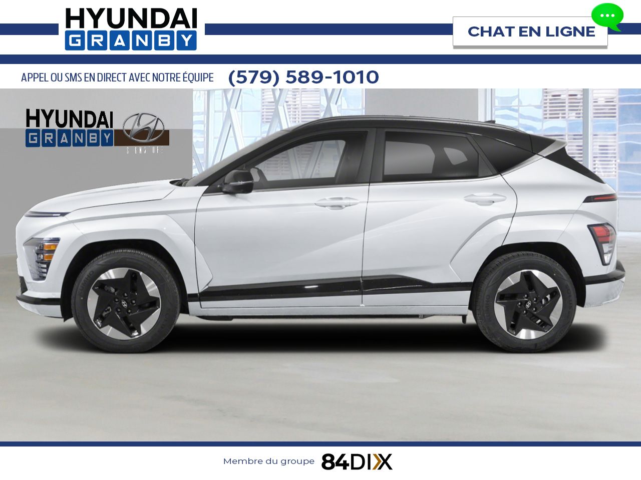 HYUNDAI Kona &eacute;lectrique 2026 Blanc Atlas avec toit Noir abyssal Granby - photo #1