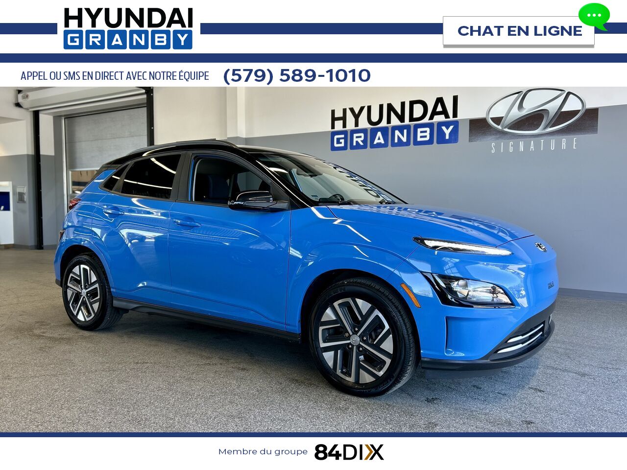 Hyundai Kona &eacute;lectrique 2022 Bleu Granby - photo #0