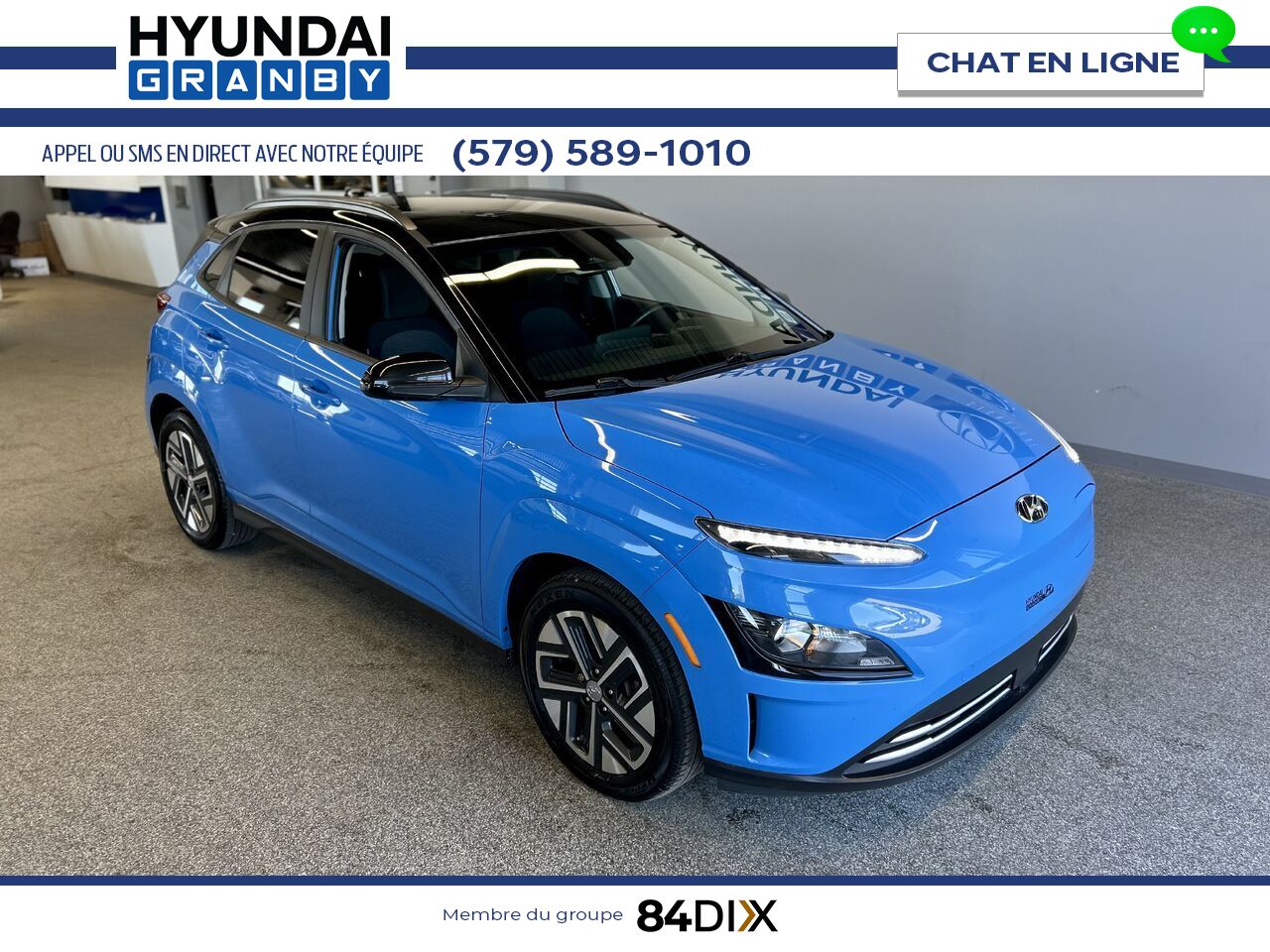 Hyundai Kona &eacute;lectrique 2022 Bleu Granby - photo #1