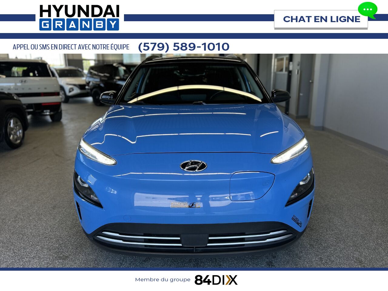 Hyundai Kona &eacute;lectrique 2022 Bleu Granby - photo #2