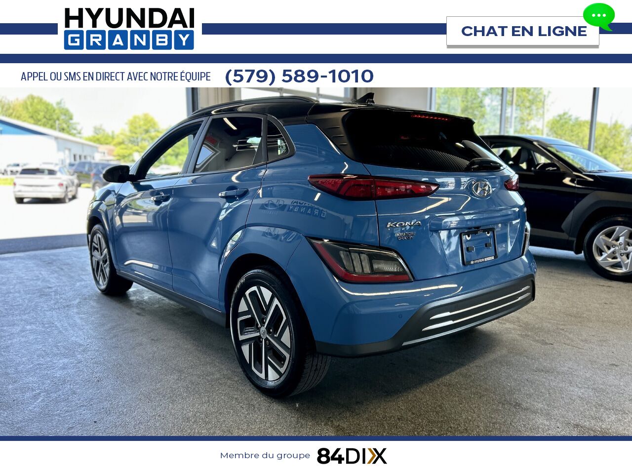 Hyundai Kona &eacute;lectrique 2022 Bleu Granby - photo #4