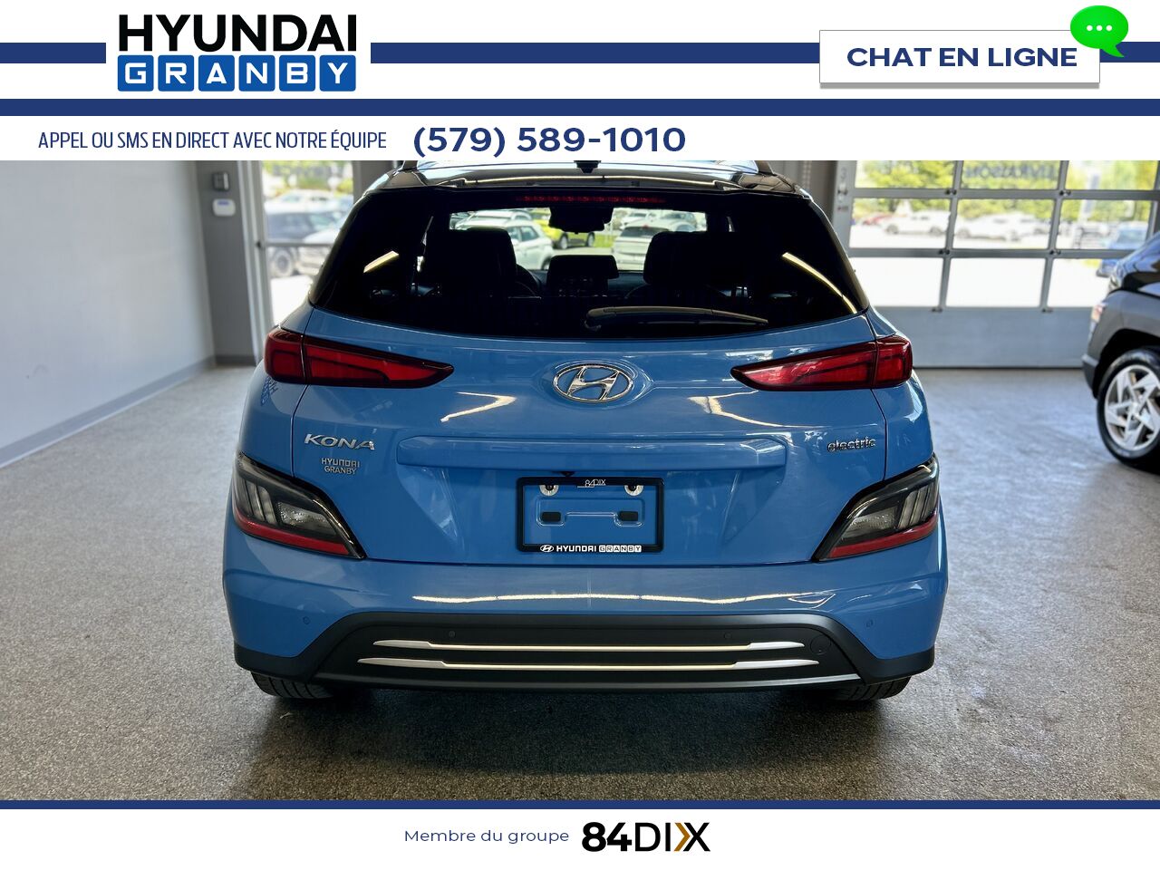 Hyundai Kona &eacute;lectrique 2022 Bleu Granby - photo #5