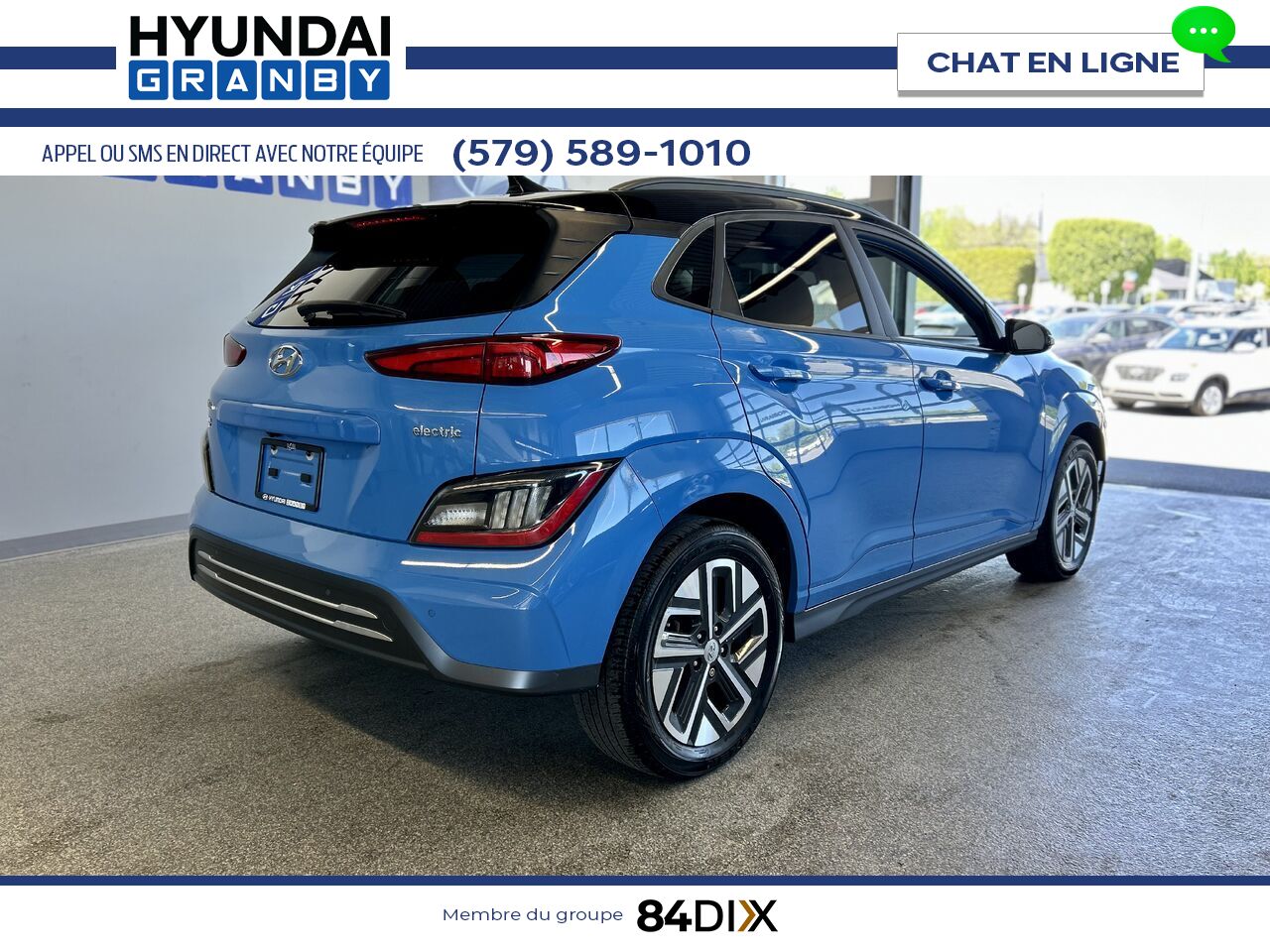 Hyundai Kona &eacute;lectrique 2022 Bleu Granby - photo #6