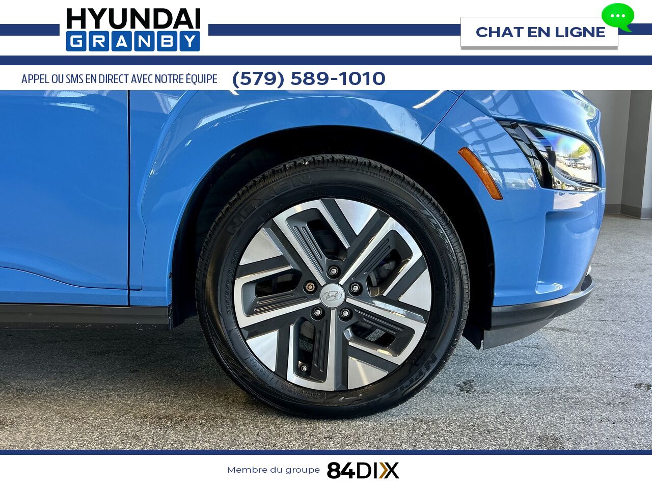 Hyundai Kona &eacute;lectrique 2022 Bleu Granby - photo #7