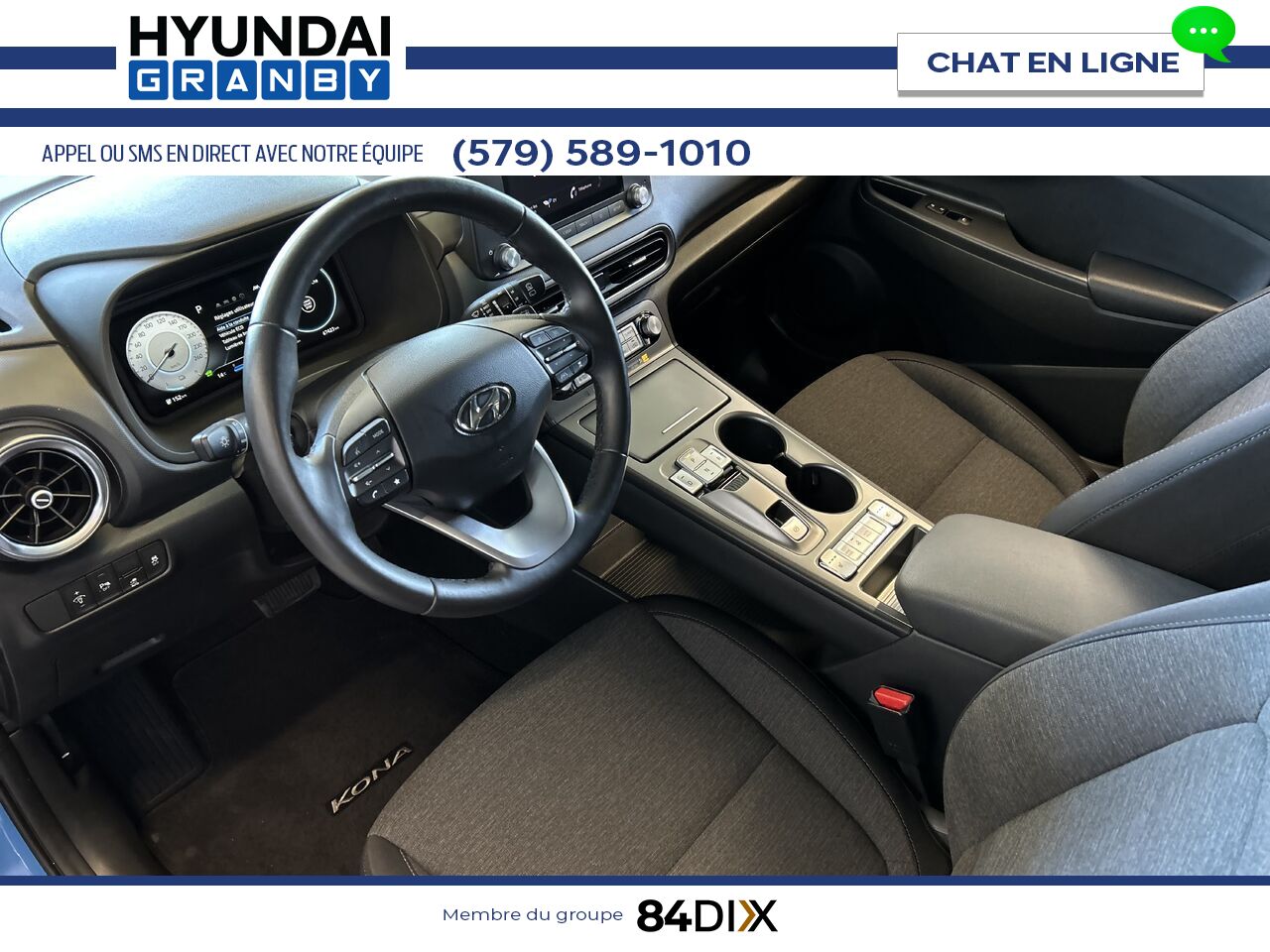 Hyundai Kona &eacute;lectrique 2022 Bleu Granby - photo #8