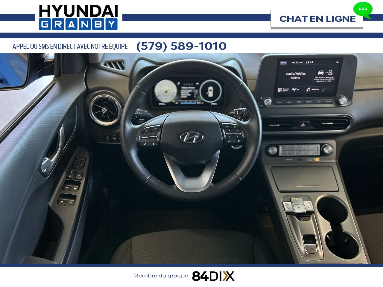 Hyundai Kona &eacute;lectrique 2022 Bleu Granby - photo #9