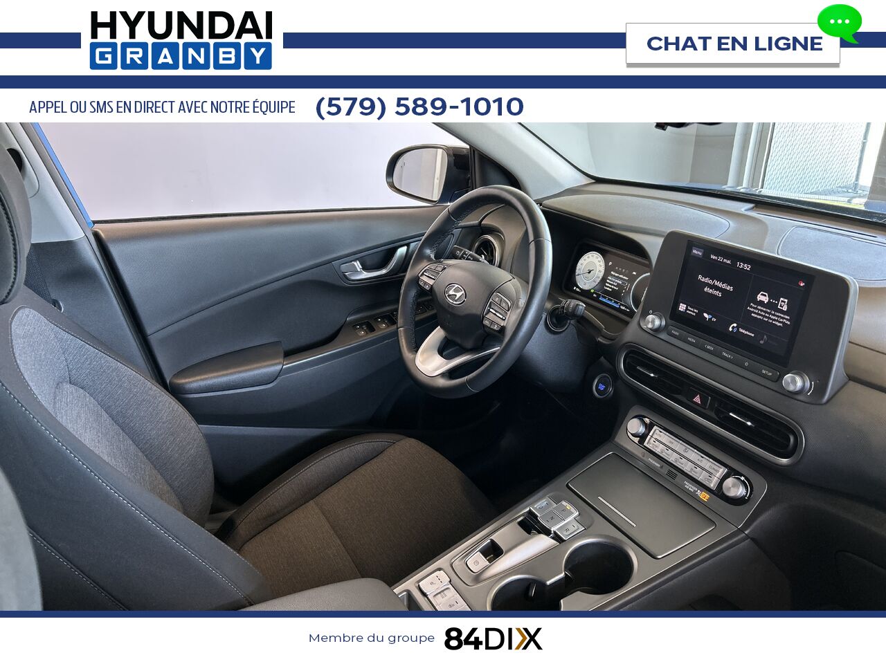 Hyundai Kona &eacute;lectrique 2022 Bleu Granby - photo #16