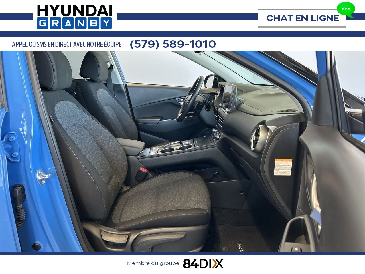 Hyundai Kona &eacute;lectrique 2022 Bleu Granby - photo #17