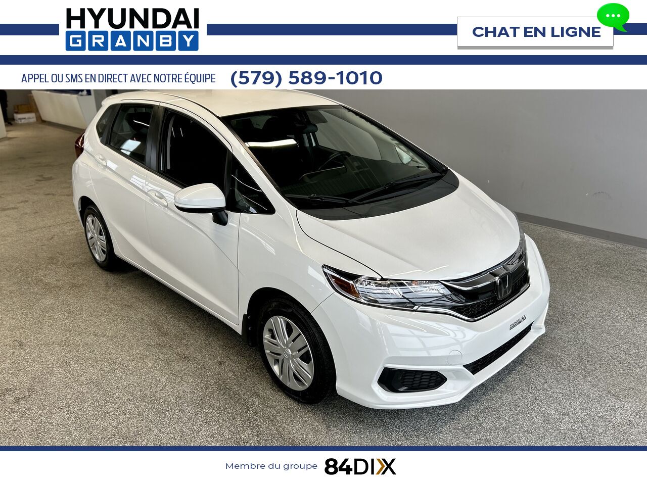 Honda Fit 2019 Blanc Granby - photo #1