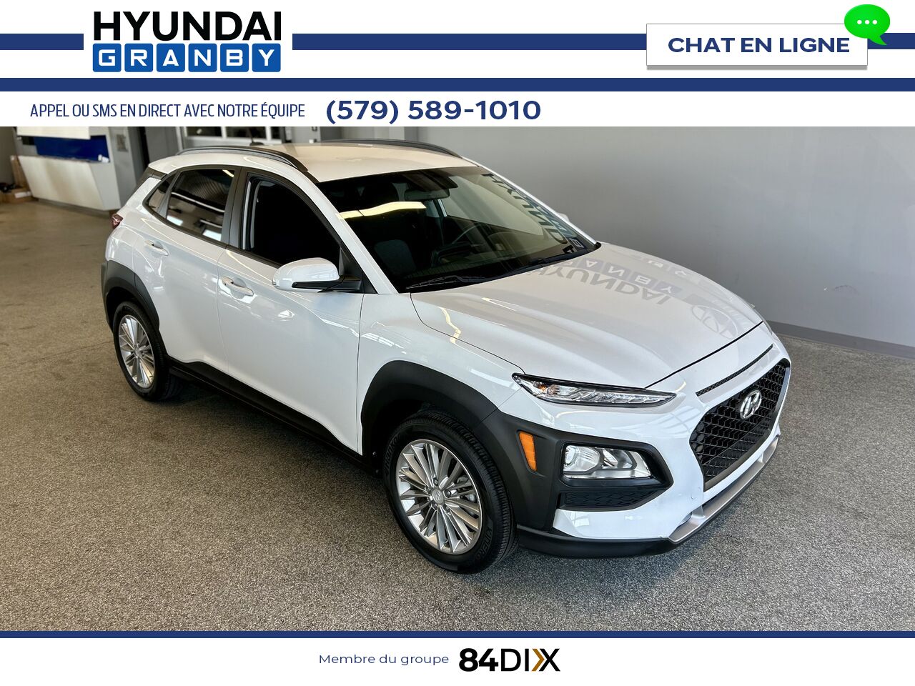 Hyundai Kona 2019 Blanc Granby - photo #1