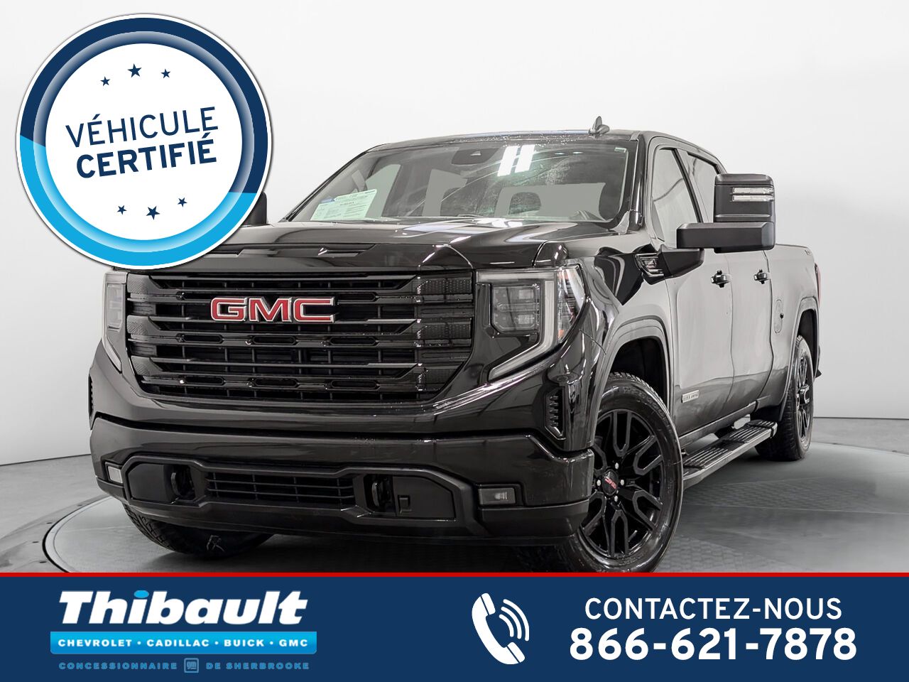 GMC SIERRA 1500 4WD CREW CAB PICKUP Elevation 3.0L Diesel volant et Si&egrave;ges Chauffants 2024 Noir Sherbrooke - photo #0