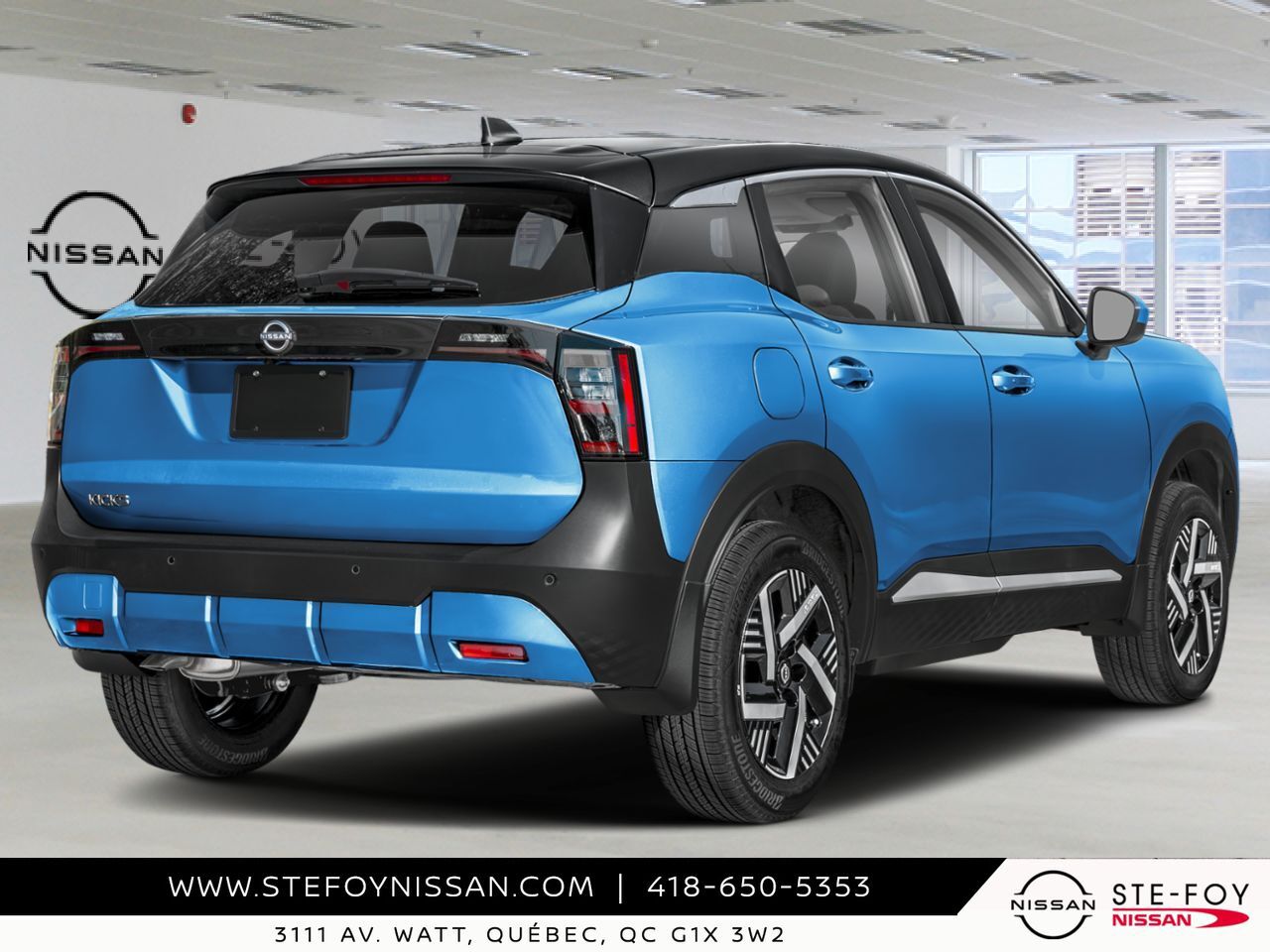 2026 NISSAN Kicks Artic Ice Blue Metallic/Super Black Ste-Foy - photo #1