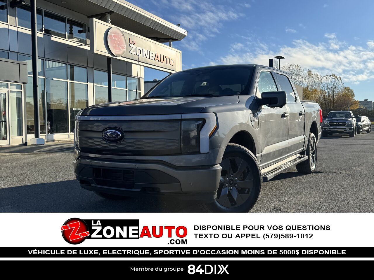 Ford F-150 Lightning LARIAT 2022 Gris Granby - photo #0