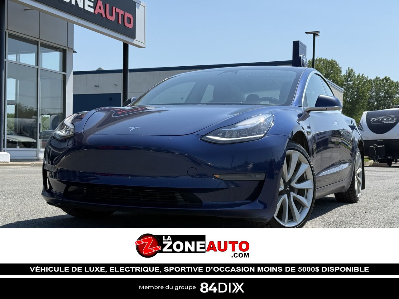 Tesla Model 3 Long Range AWD 2019 Bleu Granby - photo #0