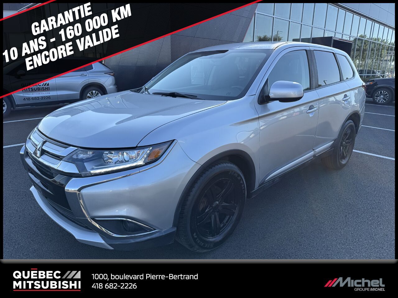 Mitsubishi Outlander ES AWC, Sièges chauffants, Android Auto/Apple Carplay, Garantie 2027 2018 Gris Ville de Québec - photo #0