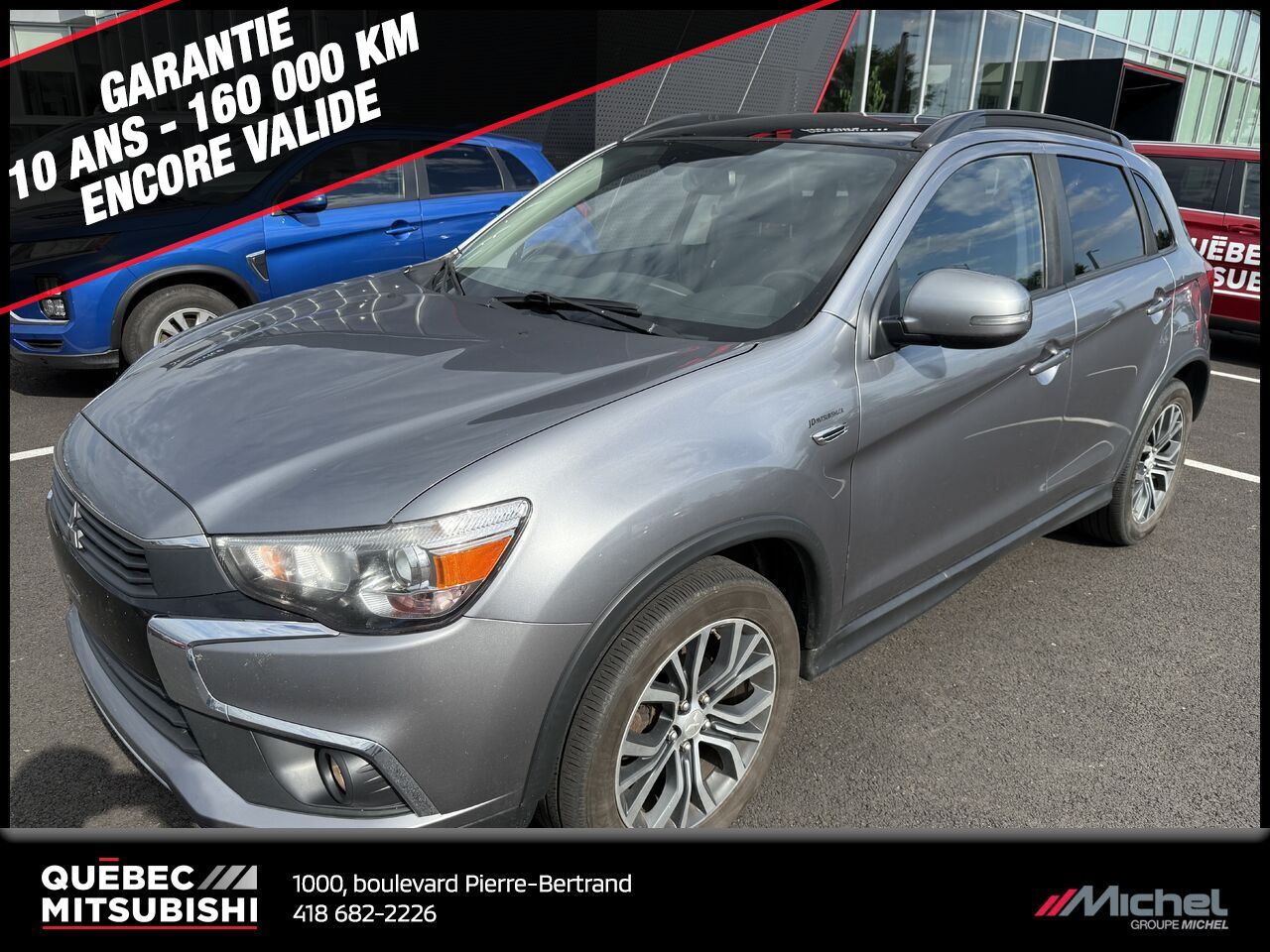 Mitsubishi RVR GT 2.4L, Awd, Gps, Cuir, Toit pano, Système de son premium 2017 Gris Ville de Québec - photo #0