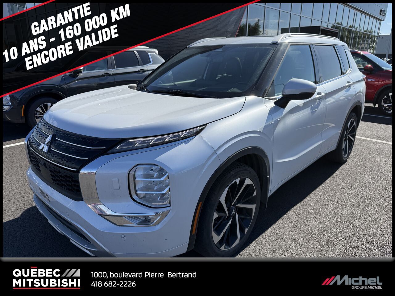 2023 Mitsubishi Outlander GT Premium S-AWC, Toit pano, Système Bose, Garantie 2033 White Quebec city - photo #0